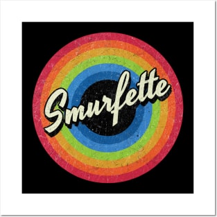 Vintage Style circle - smurfette Posters and Art